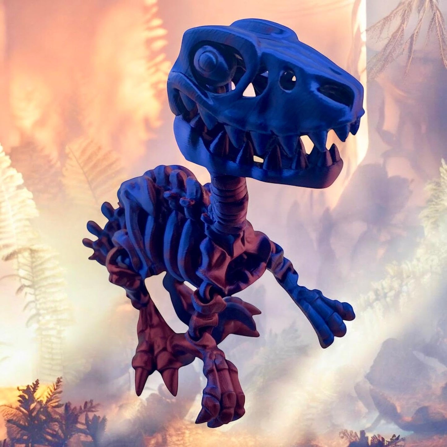 Articulated 3D Printed Dinosaur Skeleton Figurine for Kids