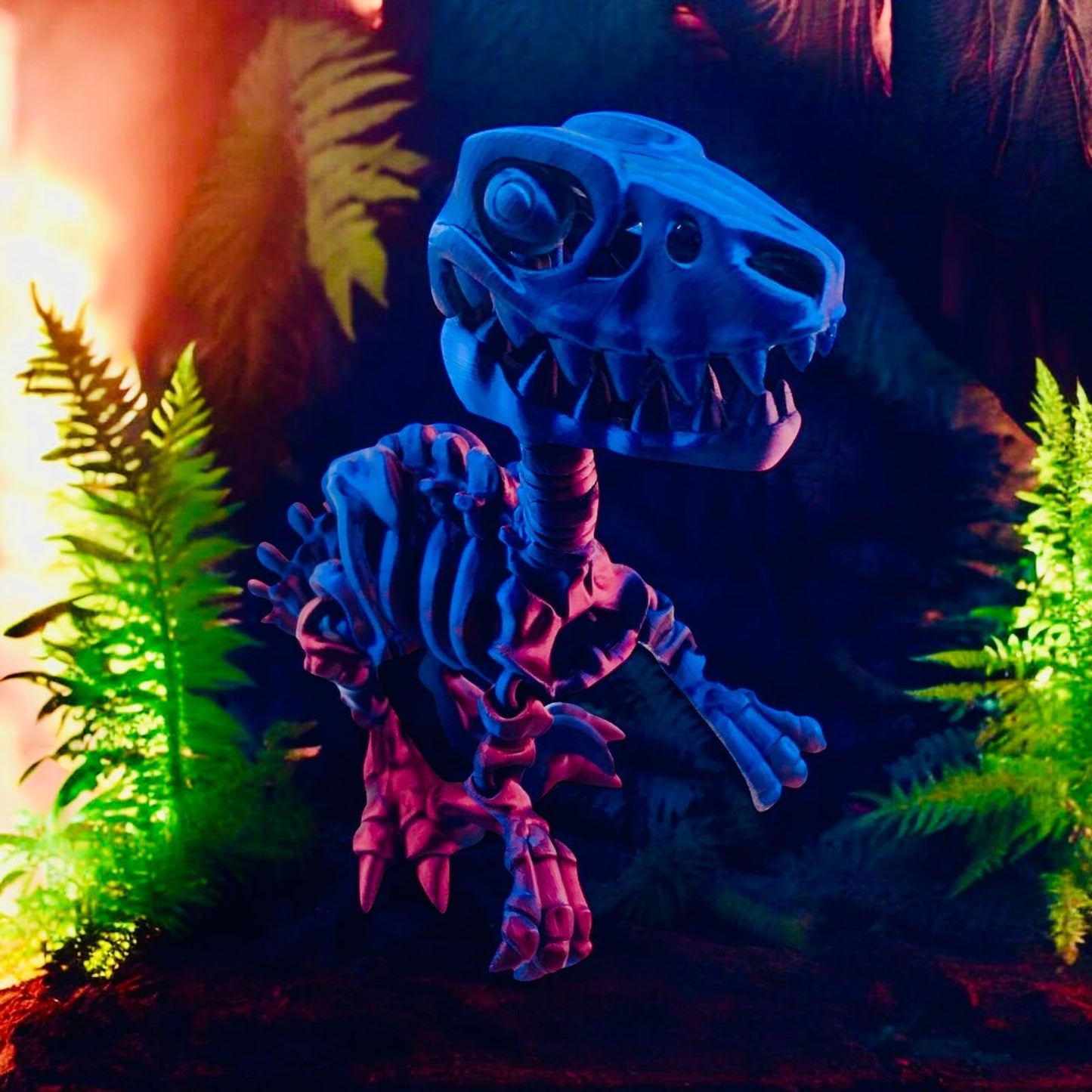 Articulated 3D Printed Dinosaur Skeleton Figurine for Kids