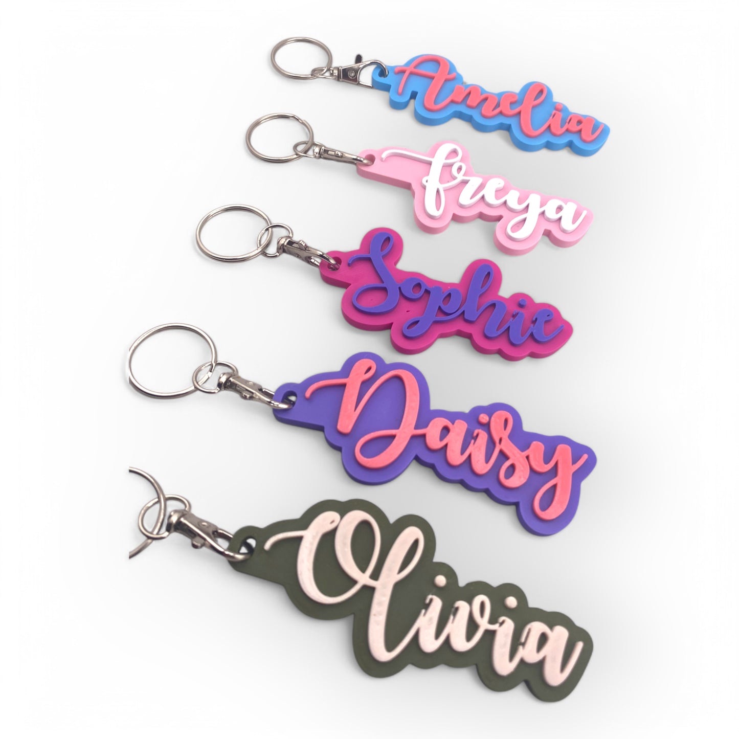 Personalised Keyring - Custom 3D Name Tag with 24 Colours