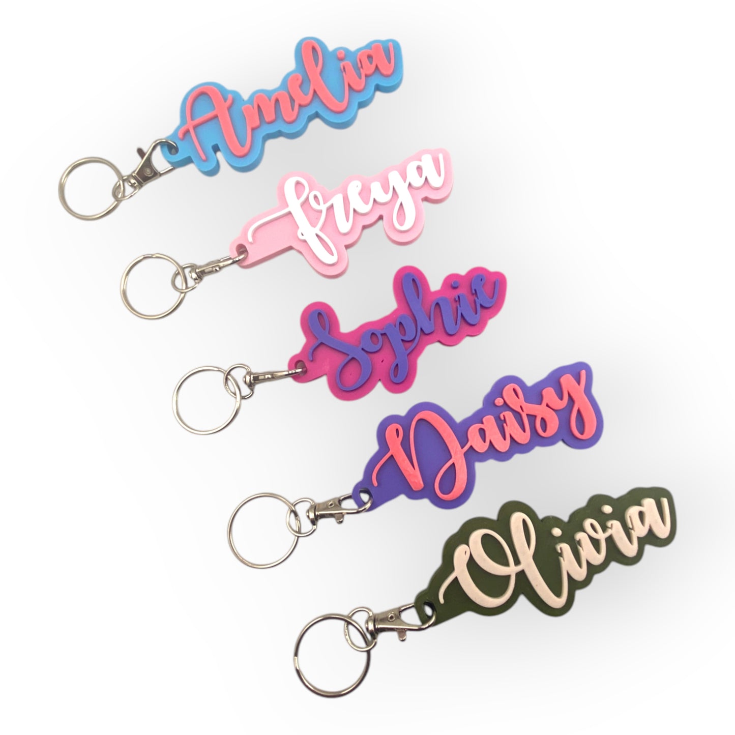 Personalised Keyring - Custom 3D Name Tag with 24 Colours
