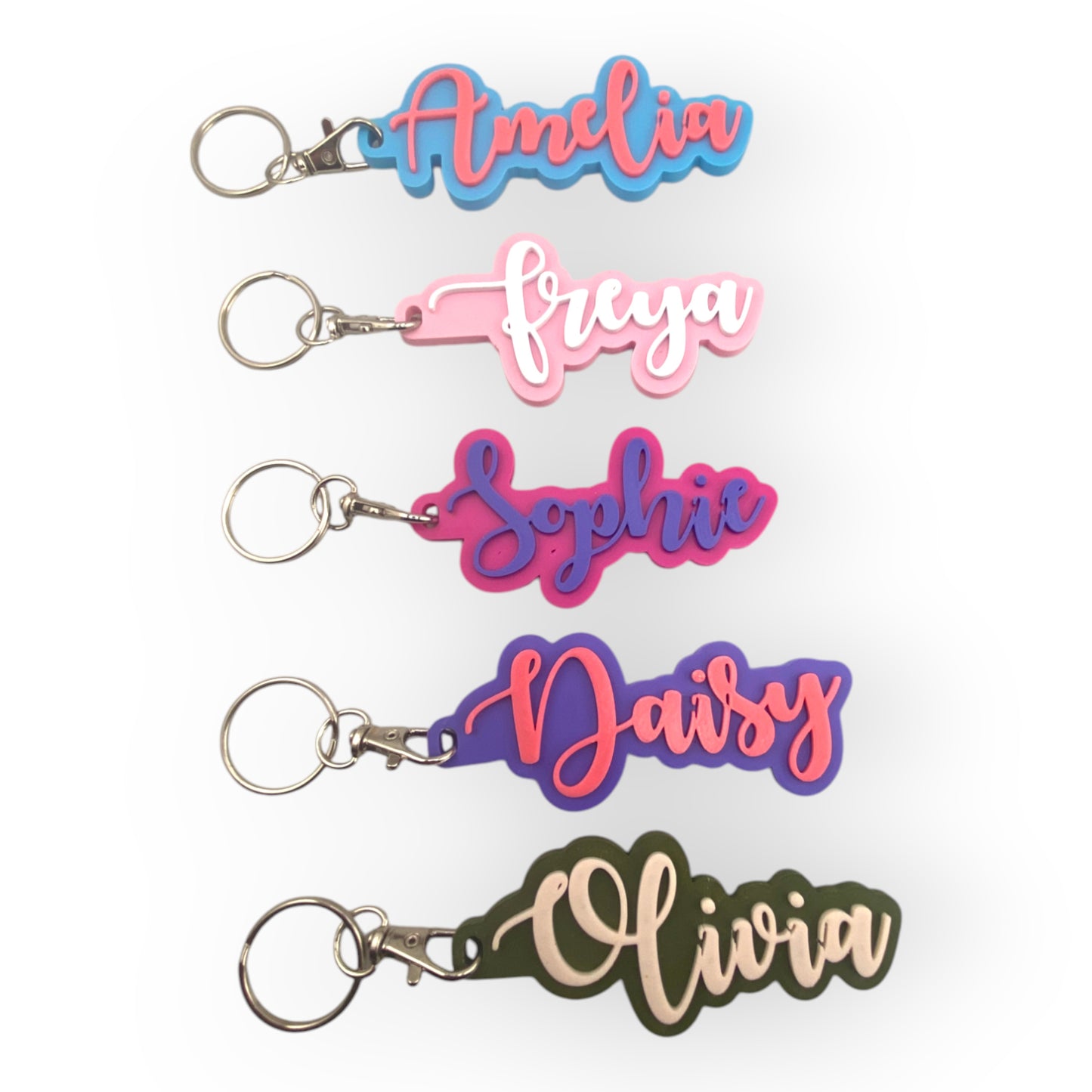 Personalised Keyring - Custom 3D Name Tag with 24 Colours