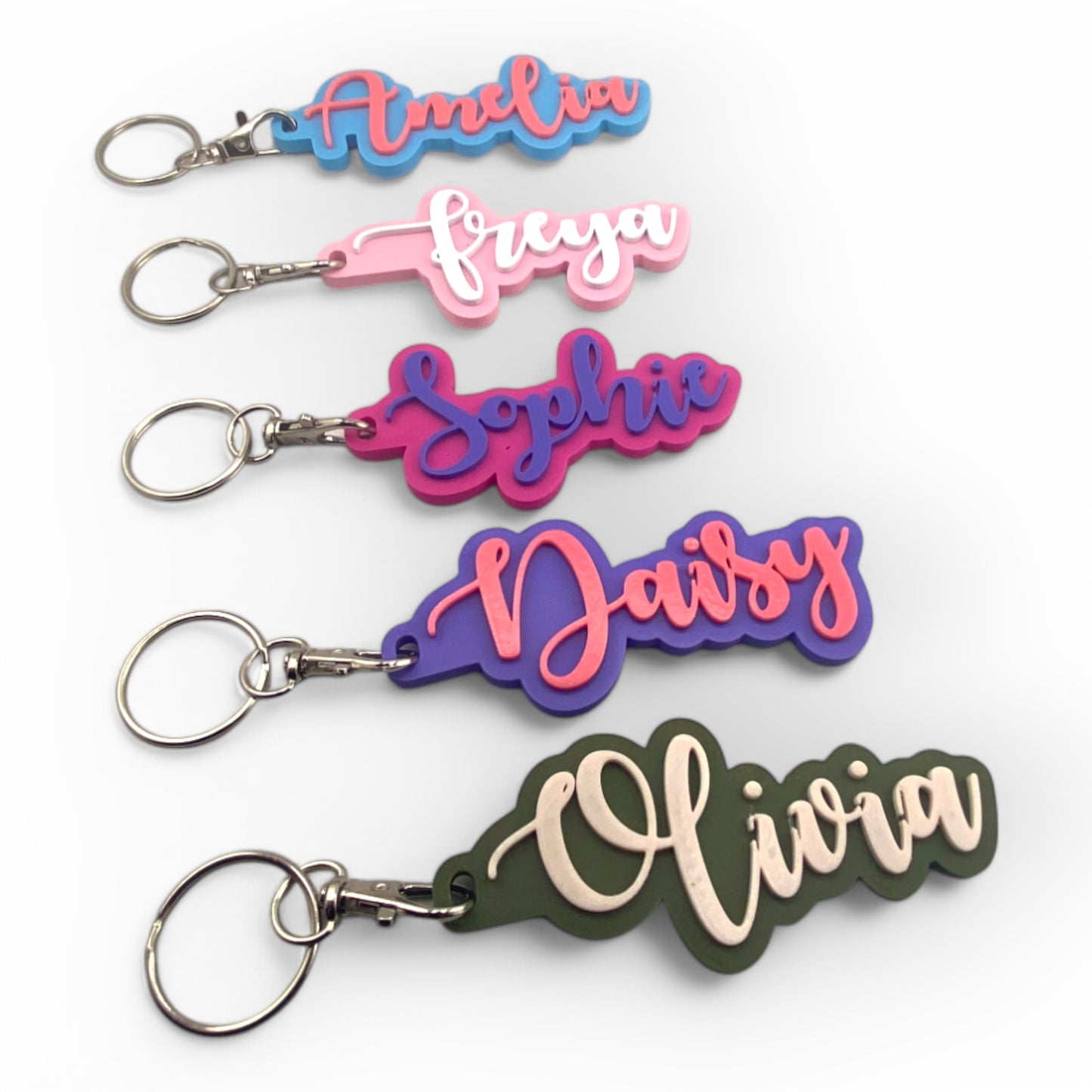 Personalised Keyring - Custom 3D Name Tag with 24 Colours