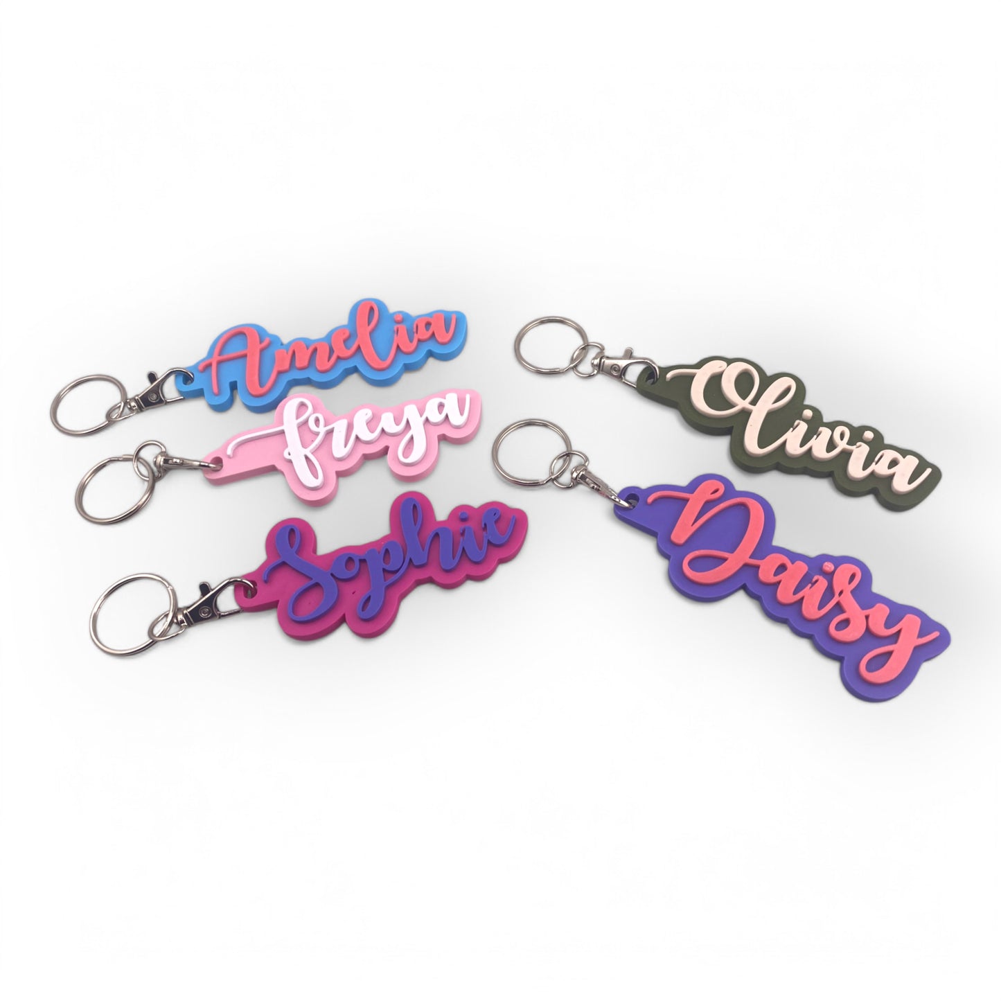Personalised Keyring - Custom 3D Name Tag with 24 Colours