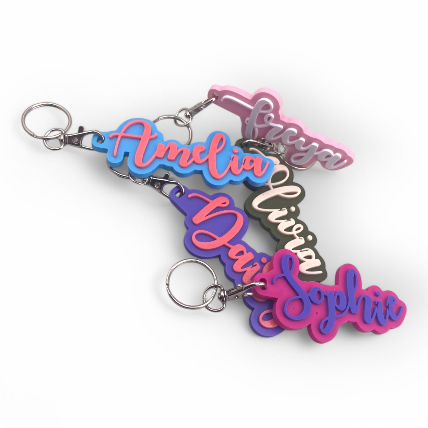 Personalised Keyring - Custom 3D Name Tag with 24 Colours