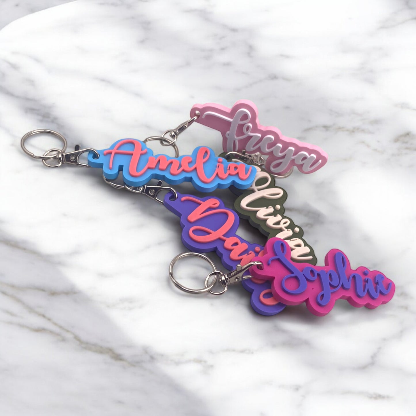 Personalised Keyring - Custom 3D Name Tag with 24 Colours