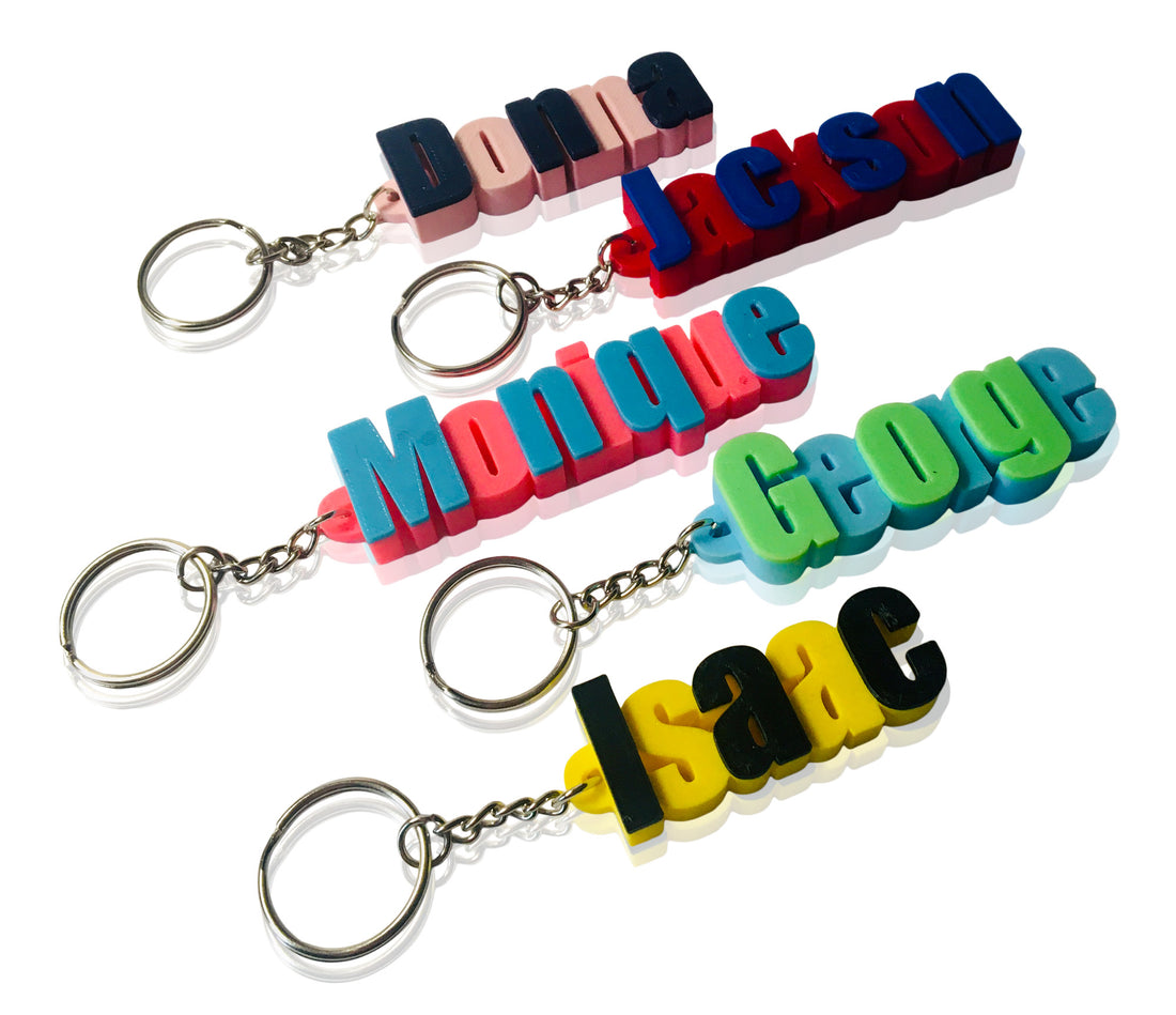 Keychain/Keyring - 3D Printed- Personalised- Gifts for Children - Gifts for Her - Gifts for Him - Party Bag Fillers - Name Tags - School Bag