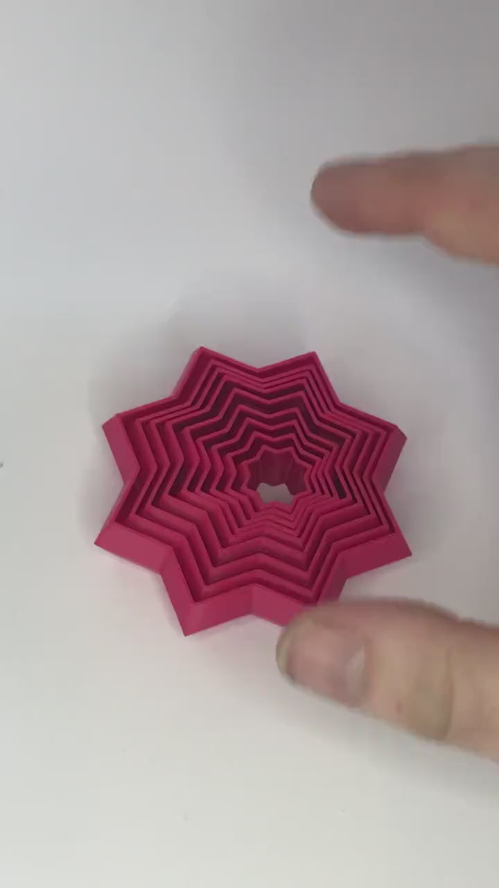 Fidget Star Sensory Toy - Star 8 Point Fidget - Stress Relief -  Toys for Geeks - Autism - Desk Toy - 3D Printed