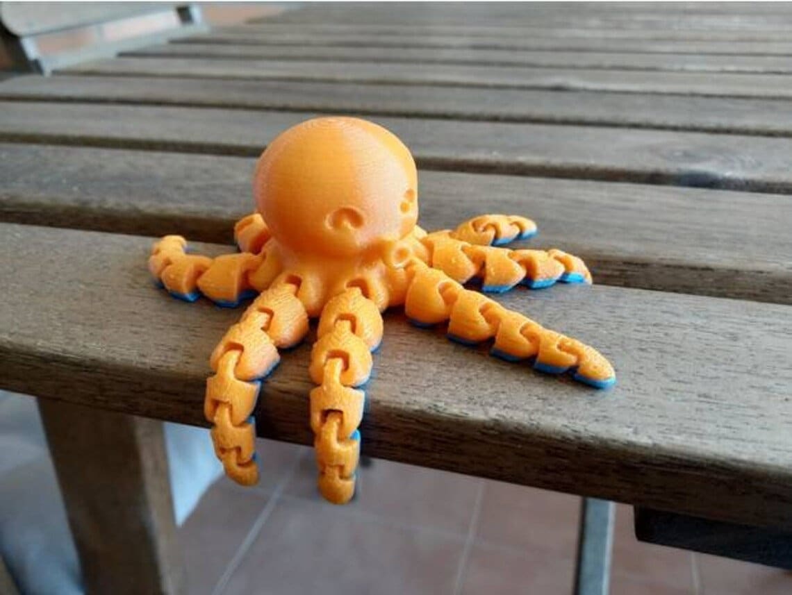 Adorable Octopus Toy - Articulated Animal - Flexible - Fidget Gadget - Finger Toy - 3d Printed  - Toy - Ornament - Desk Ornament